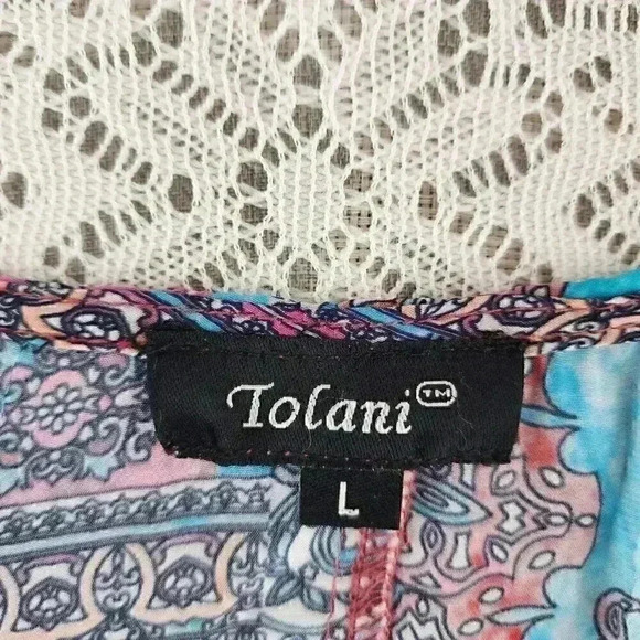 Tolani Viscose Scoop neck Paisley Printed Wrap Tank Maxi Dress L - Picture 7 of 10